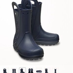 CROCS Kids Navy Blue Rain Boots